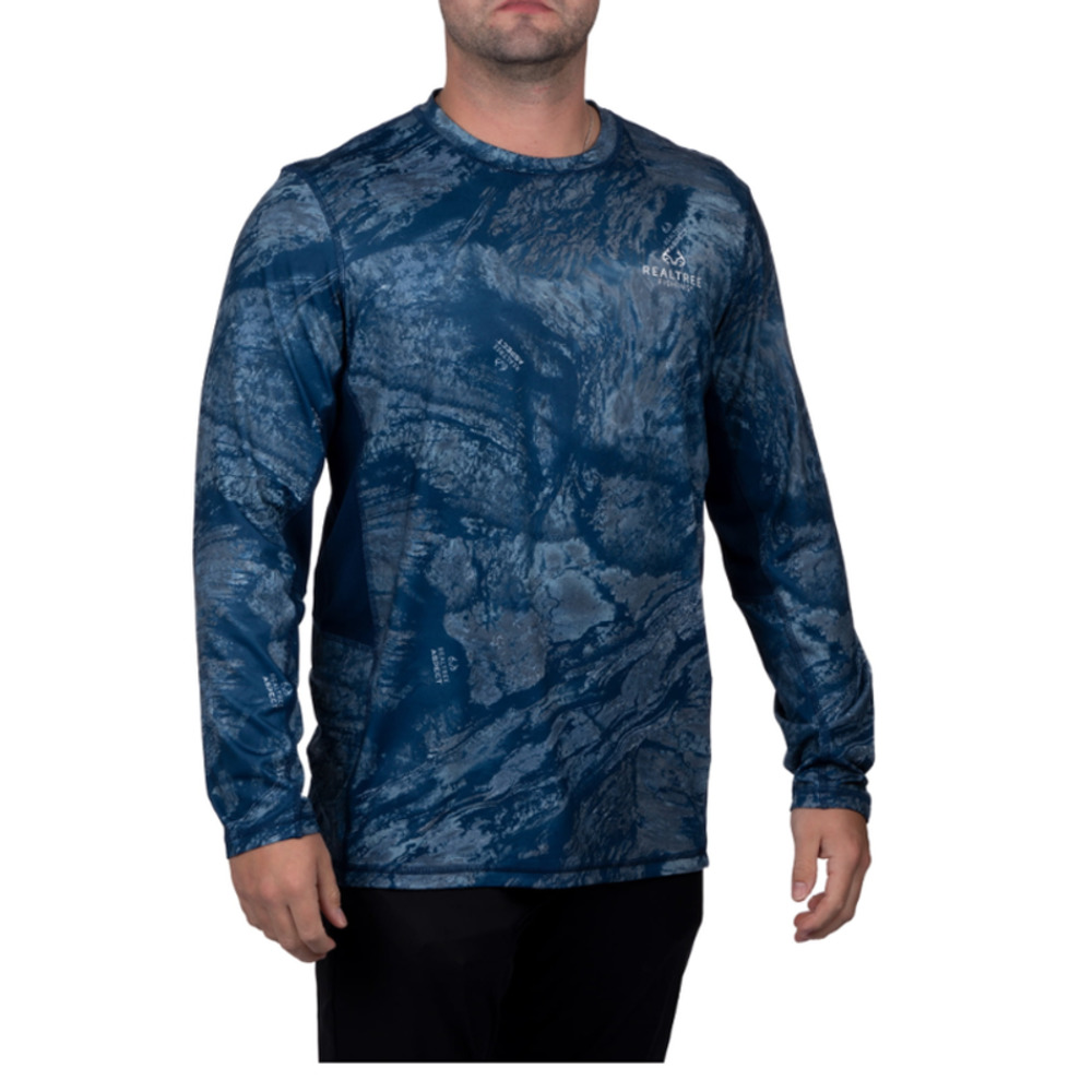 L Large Realtree Fishing Reversible UPF Scent Control Maverick Performance Tee